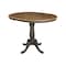 International Concepts Round 36 in Rd top ped table, 12 in leaf, 35.3 inh, counter Ht, Hickory/Washed Coal, 36 W, 48 L, Wood K45-36RXT-6B - alternate 2
